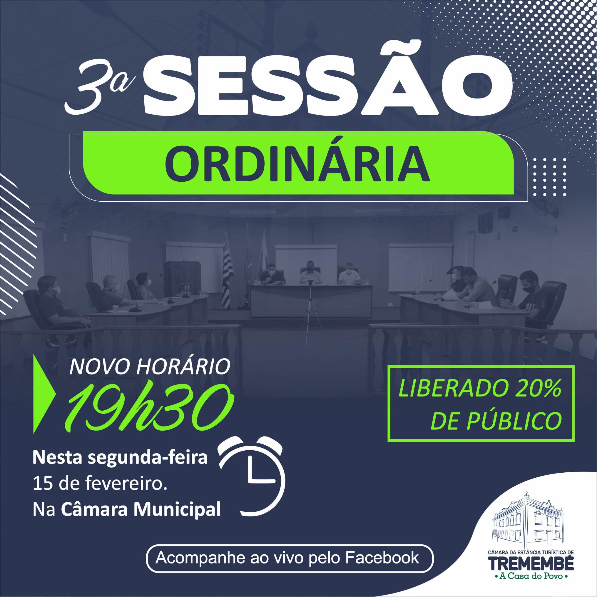 3º sessão dos vereadores hoje com 20% do público