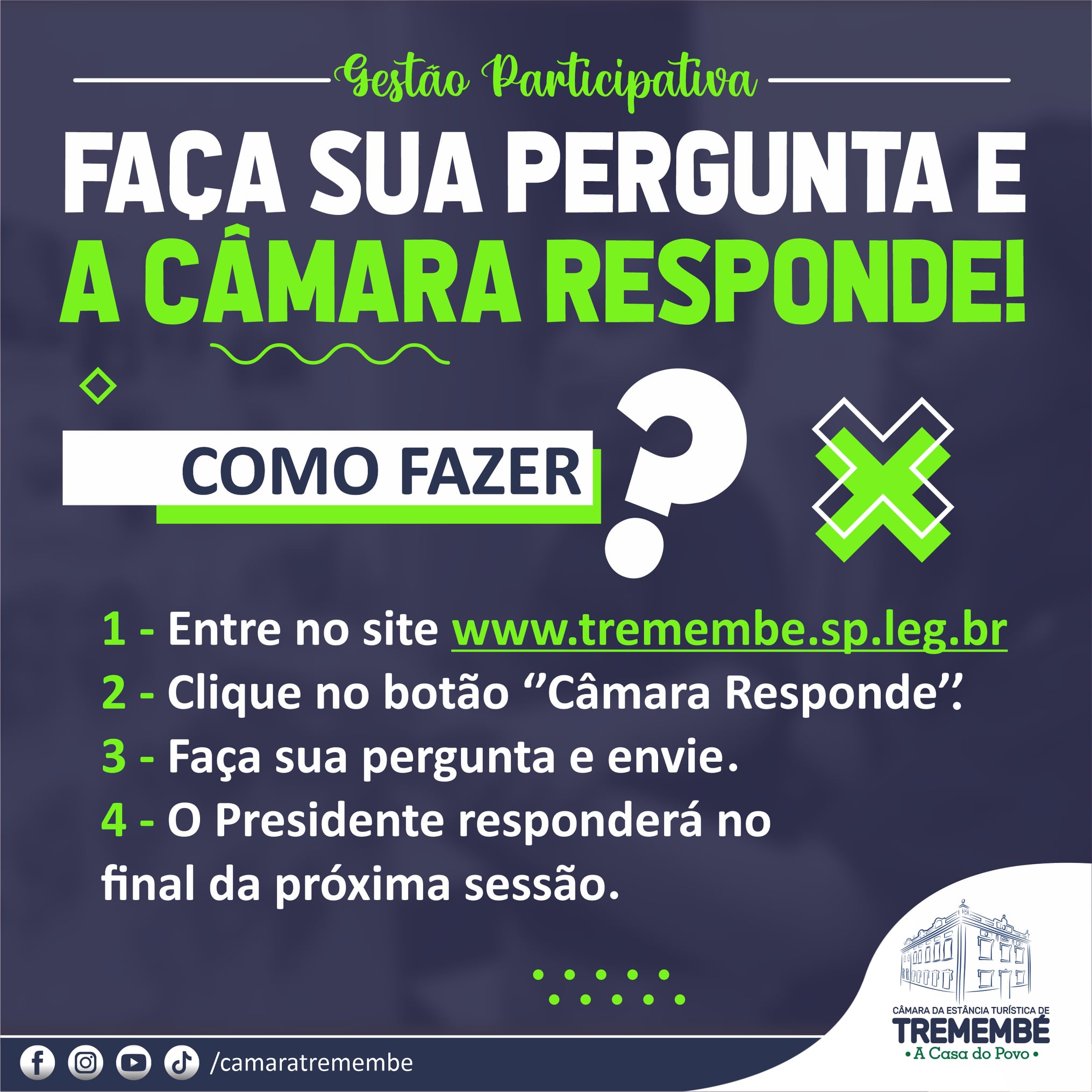 Câmara responde perguntas da população