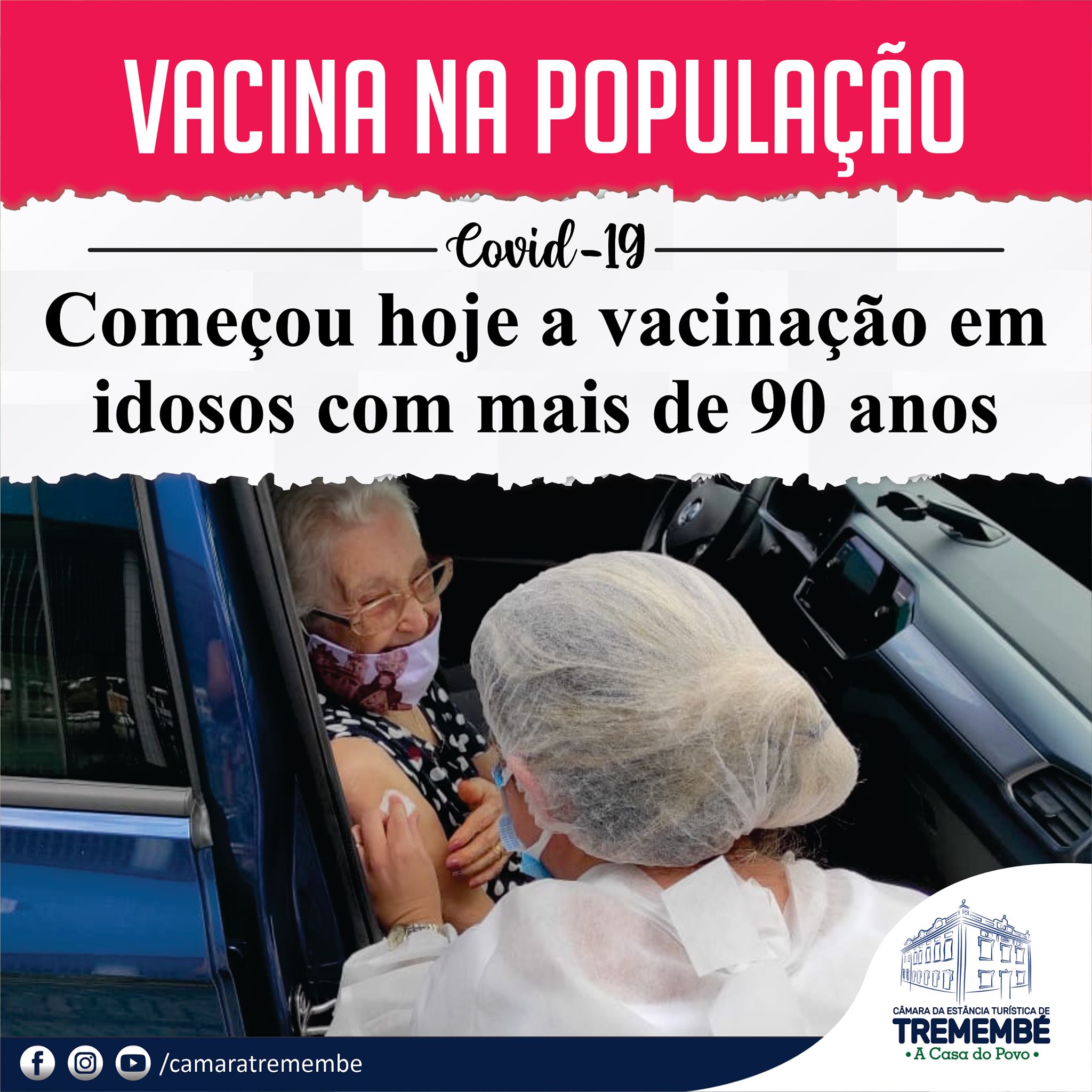 Começa hoje vacinação em idosos acima de 90 anos