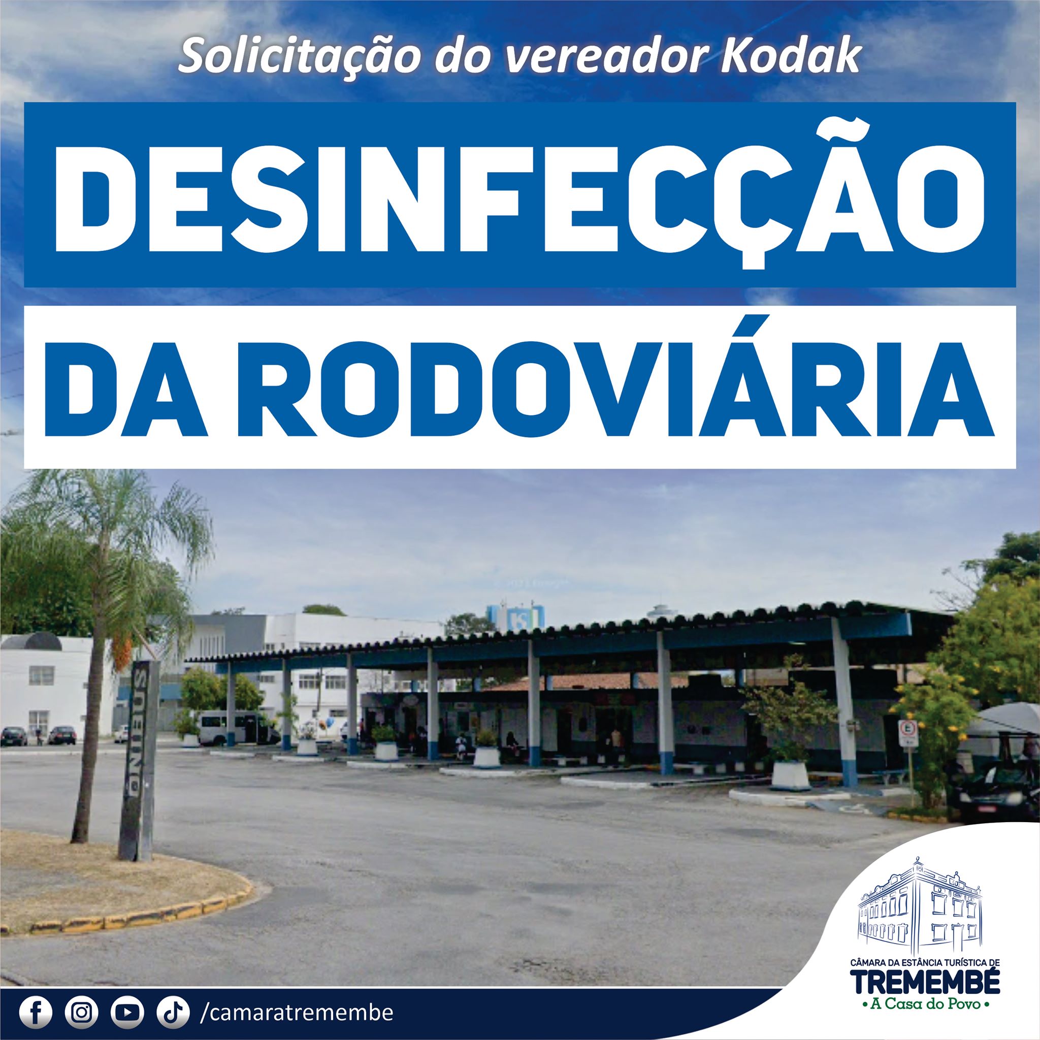 Desinfecção do terminal rodoviário de Tremembé