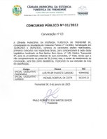 Edital de Convocação - Concurso nº 01/2022 - 1º Lugar Oficiais Legislativos - Engenharia e Jurídico