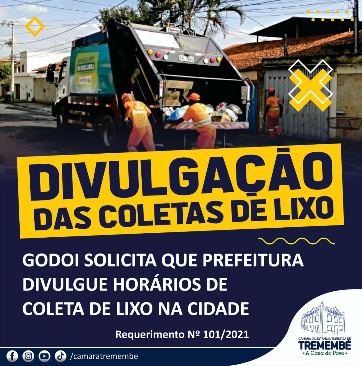 Godoi solicita que Prefeitura divulgue horários da coleta de lixo