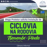 Instalação de ciclovia em rodovia que liga Tremembé a Pindamonhangaba