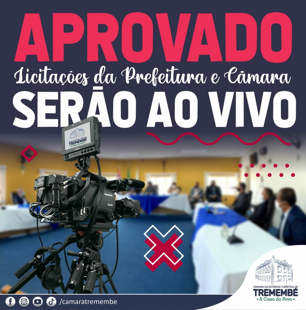 Licitações da prefeitura e câmara serão transmitidas ao vivo