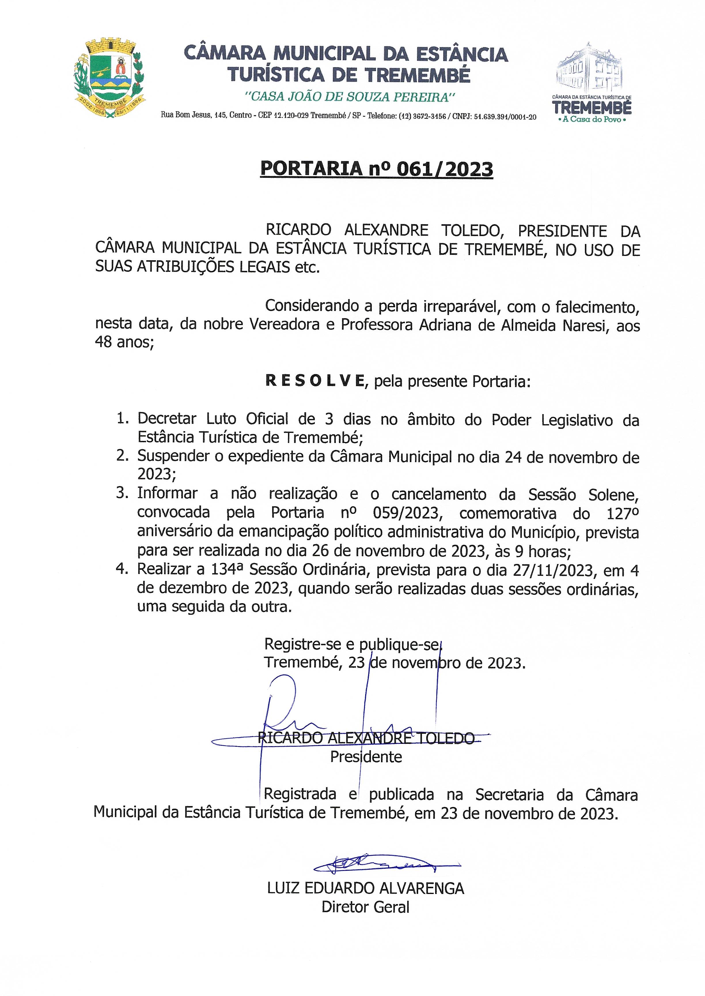 Portaria nº 061/2023