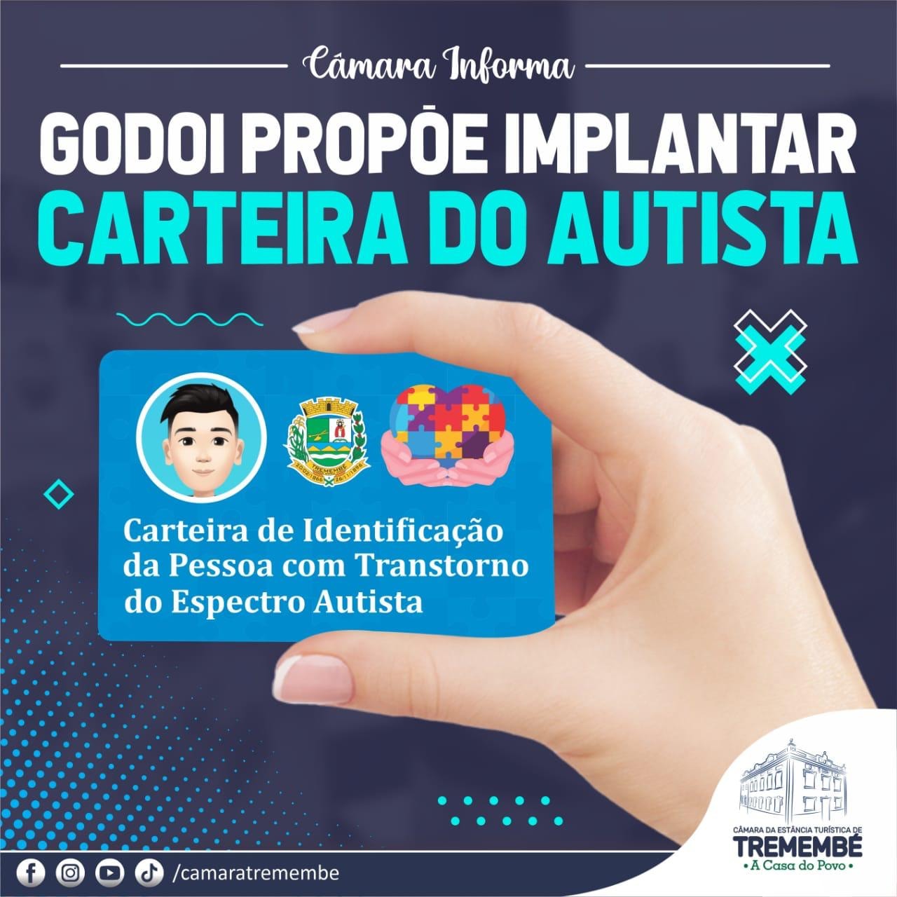 Presidente Godoi propõe lei de criação da Carteira de Identificação da Pessoa Autista