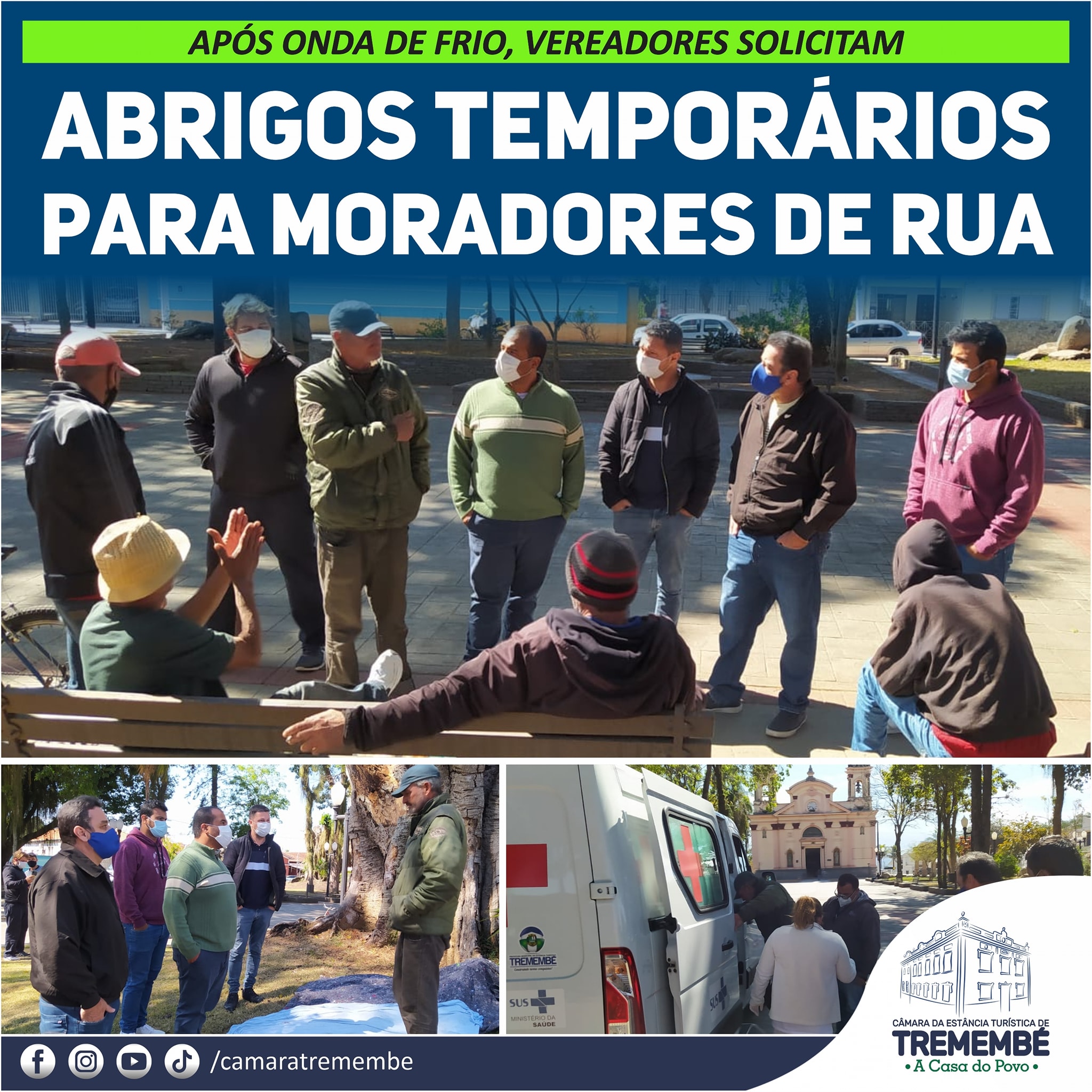 Vereadores solicitam criação de abrigos temporários para moradores de rua