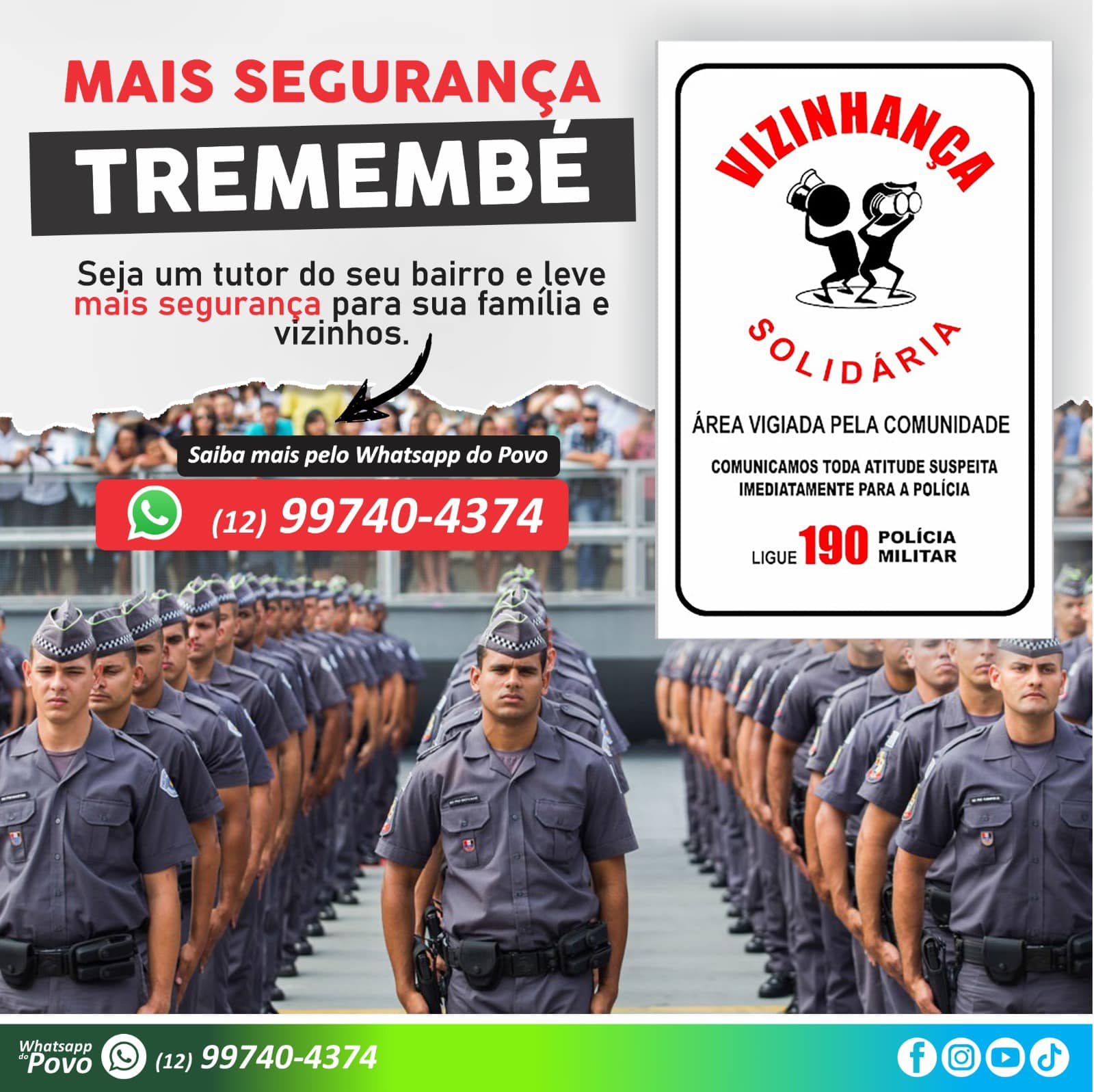 População, Polícia Militar e Câmara juntos por mais segurança em Tremembé